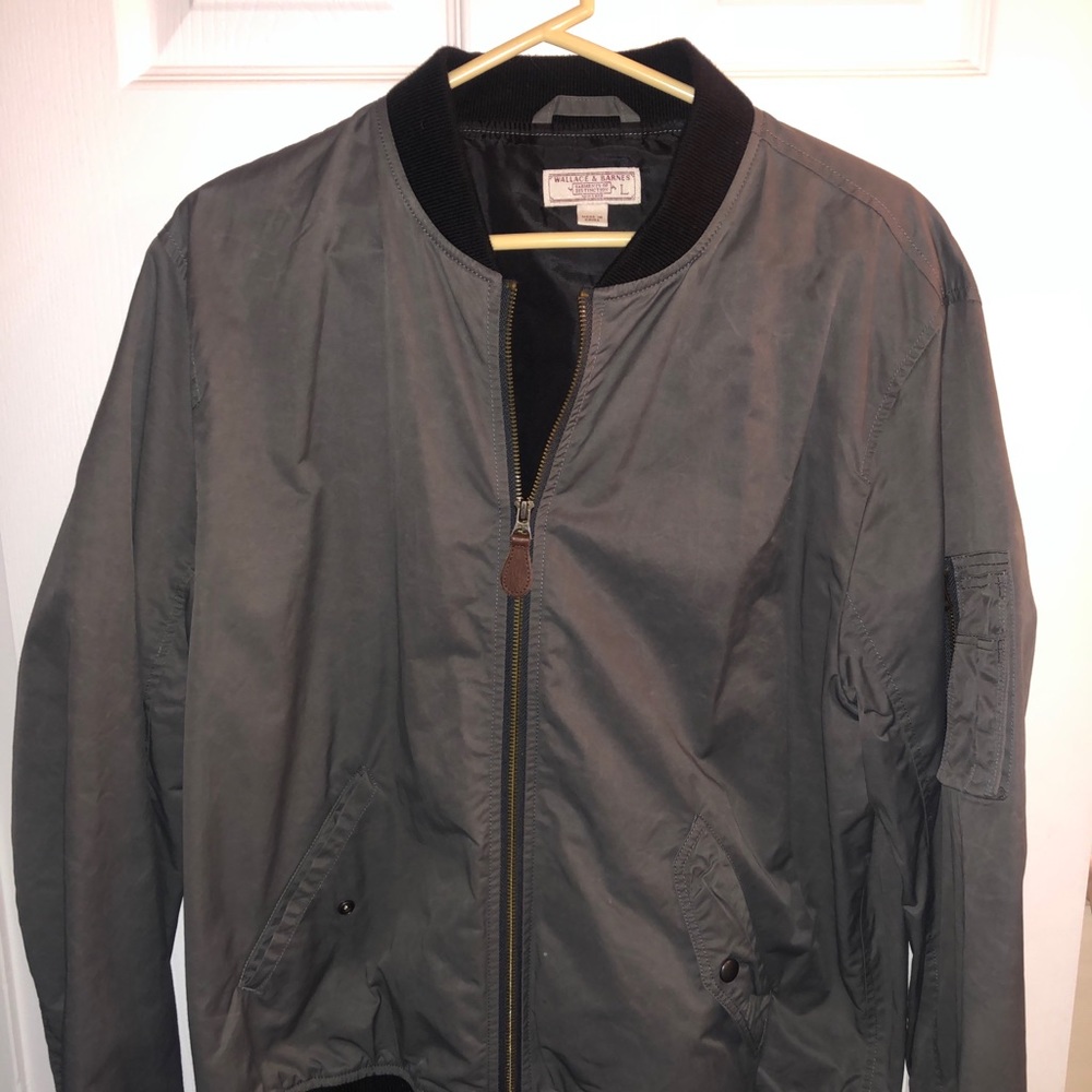 Wallace and Barnes Gray Bomber Jacket Large